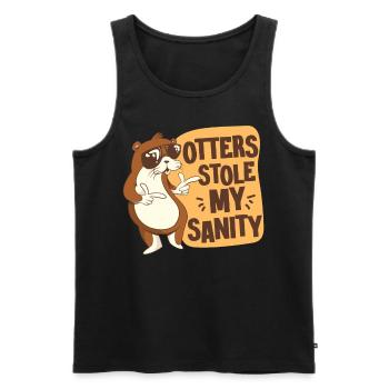Otter Otters Stole My Sanity - Men's Premium Organic Tank Top - black - Front - AI Model Male 178 light (178cm)