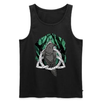 Forest Raven Raven Crow Crow Mystical Bird - Men's Premium Organic Tank Top - black - Front - AI Model Male 178 light (178cm)
