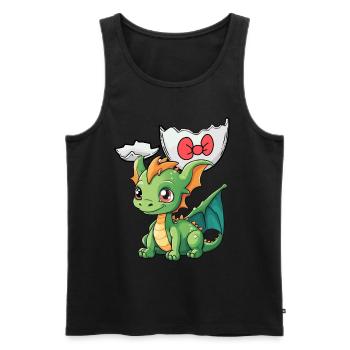 Enfant Enfants Bébé Dragon Dragon Dinos oeuf - Débardeur bio Premium Homme - noir - Devant - Michal (187cm)
