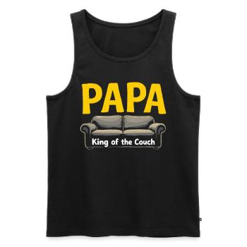 Dad King of the Couch Funny Dad Saying Fathers - Men's Premium Organic Tank Top - black - Front - Michal (187cm)