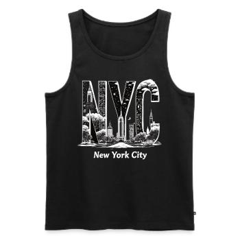 New York – Horizon de New York New York - Débardeur bio Premium Homme - noir - Devant - AI Model Male 178 light (178cm)