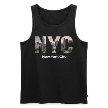 New York – Horizon de New York New York - Débardeur bio Premium Homme - noir - Devant - AI Model Male 178 light (178cm)