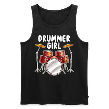 Batteuse Fille Tambours Musicien Drumliebh - Débardeur bio Premium Homme - noir - Devant - Michal (187cm)