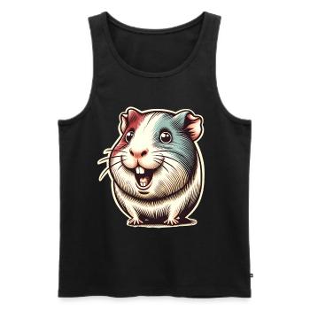 Meerschweinchen - Männer Premium Bio Tank Top - Schwarz - Vorne - Michal (187cm)