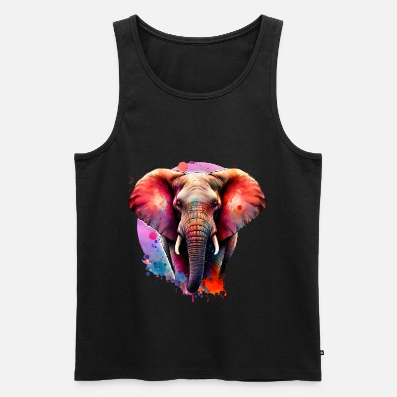 Elefant - Männer Premium Bio Tank Top - Schwarz