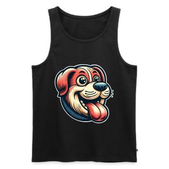 Chien - Débardeur bio Premium Homme - noir - Devant - Michal (187cm)