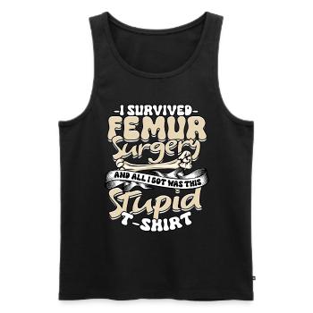 Beinbruch Femur Surgery Survivor - Männer Premium Bio Tank Top - Schwarz - Vorne - Michal (187cm)