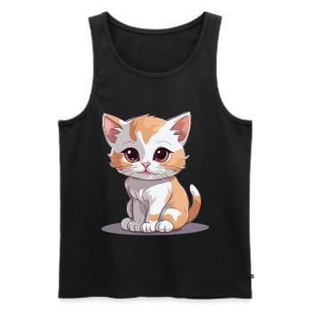 Kitten Cat Cats Domestic Cat Meow - Men's Premium Organic Tank Top - black - Front - Michal (187cm)