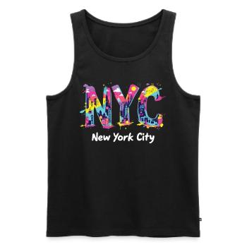 New York – Horizon de New York New York - Débardeur bio Premium Homme - noir - Devant - AI Model Male 178 light (178cm)