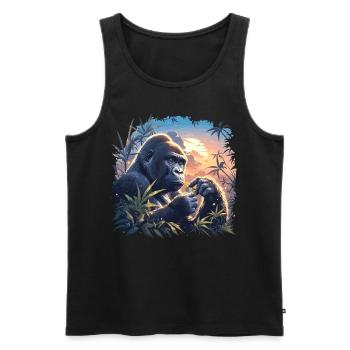 Gorillas Gorilla - Men's Premium Organic Tank Top - black - Front - Michal (187cm)