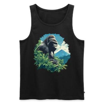 Gorillas Gorilla - Men's Premium Organic Tank Top - black - Front - Michal (187cm)