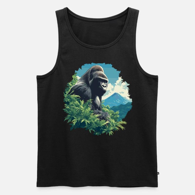 Gorillas Gorilla - Männer Premium Bio Tank Top - Schwarz