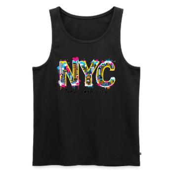 New York – Horizon de New York New York - Débardeur bio Premium Homme - noir - Devant - AI Model Male 178 light (178cm)