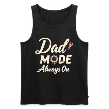Dad Mode Always On Lustiger Papa Spruch Väter - Männer Premium Bio Tank Top - Schwarz - Vorne - AI Model Male 178 light (178cm)
