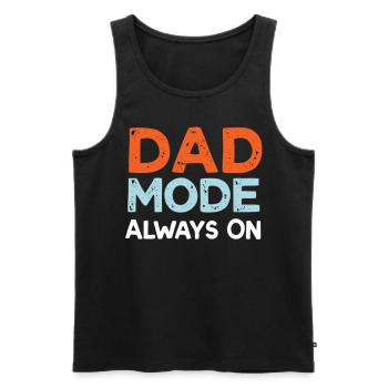 Dad Mode Always On Lustiger Papa Spruch Väter - Männer Premium Bio Tank Top - Schwarz - Vorne - AI Model Male 178 light (178cm)