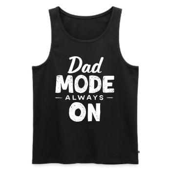 Dad Mode Always On Lustiger Papa Spruch Väter - Männer Premium Bio Tank Top - Schwarz - Vorne - AI Model Male 178 light (178cm)