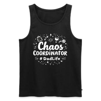 Coordinateur du chaos #DadLife drôle de papa disant - Débardeur bio Premium Homme - noir - Devant - AI Model Male 178 light (178cm)