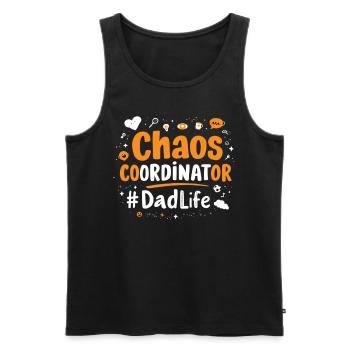 Coordinateur du chaos #DadLife drôle de papa disant - Débardeur bio Premium Homme - noir - Devant - AI Model Male 178 light (178cm)