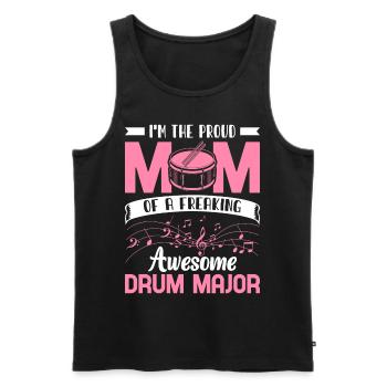 Proud Mother of a Drum Major Drummer Drum - Men's Premium Organic Tank Top - black - Front - AI Model Male 178 light (178cm)
