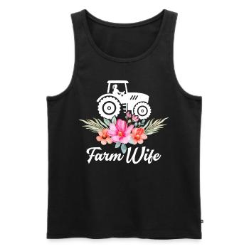 Femme de fermier Fermier Fermier Fermier - Débardeur bio Premium Homme - noir - Devant - Michal (187cm)