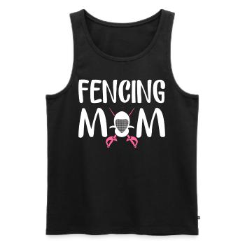 Escrime Maman Fleuret Sabre Maman Escrimeur - Débardeur bio Premium Homme - noir - Devant - AI Model Male 178 light (178cm)