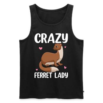 Crazy Ferret Lady Pet Owner - Men's Premium Organic Tank Top - black - Front - AI Model Male 178 light (178cm)