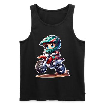 Motocross - Männer Premium Bio Tank Top - Schwarz - Vorne - Michal (187cm)