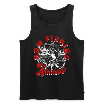 Bogenfischer Bow Fishing Aficionado - Männer Premium Bio Tank Top - Schwarz - Vorne - AI Model Male 178 light (178cm)