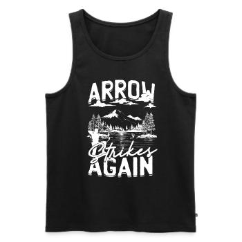 Bogenfischer Bogenfischen Arrow Strikes Again - Männer Premium Bio Tank Top - Schwarz - Vorne - AI Model Male 178 light (178cm)