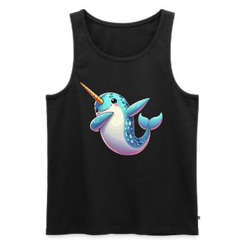 Narwhal, Whale, Sea Creature, Unicorn, Ocean - Men's Premium Organic Tank Top - black - Front - Michal (187cm)