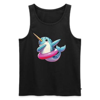Narwhal, Whale, Sea Creature, Unicorn, Ocean - Men's Premium Organic Tank Top - black - Front - AI Model Male 178 light (178cm)