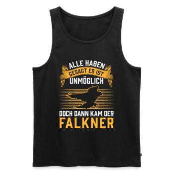Dann kam der Falkner Beizjagd Falknerei - Männer Premium Bio Tank Top - Schwarz - Vorne - AI Model Male 178 light (178cm)