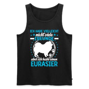 Eurasier est mon ami le Spitz Eurasien - Débardeur bio Premium Homme - noir - Devant - Michal (187cm)
