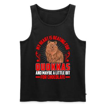Herz schlägt für Quokka Beuteltier Quokka - Männer Premium Bio Tank Top - Schwarz - Vorne - AI Model Male 178 light (178cm)