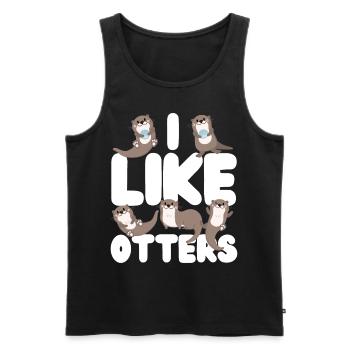 Otter I Like Otters - Männer Premium Bio Tank Top - Schwarz - Vorne - Michal (187cm)