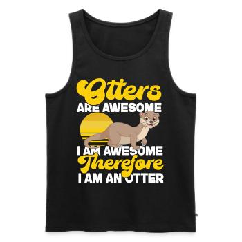 Otter Otters Are Awesome I Am - Men's Premium Organic Tank Top - black - Front - AI Model Male 178 light (178cm)