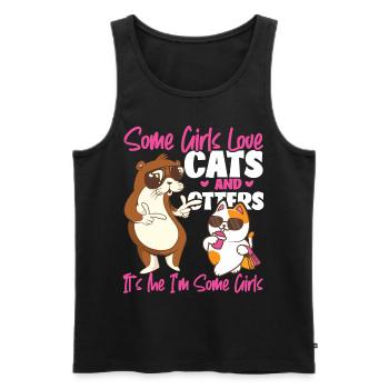Otter Cat Some Girls Love Cats And - Men's Premium Organic Tank Top - black - Front - Michal (187cm)