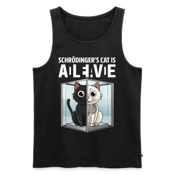Le chat de Schrödinger mort et vif - Débardeur bio Premium Homme - noir - Devant - Michal (187cm)