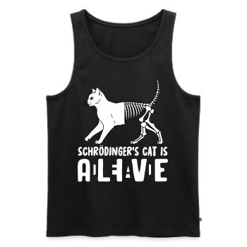 Le chat de Schrödinger mort et vif - Débardeur bio Premium Homme - noir - Devant - Michal (187cm)