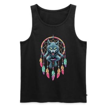 Dreamcatcher Werewolf - Men's Premium Organic Tank Top - black - Front - AI Model Male 178 light (178cm)