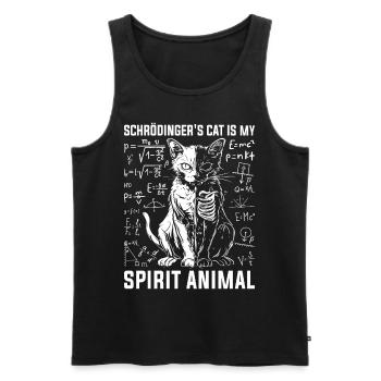 Le chat de Schrödinger est mon animal spirituel - Débardeur bio Premium Homme - noir - Devant - AI Model Male 178 light (178cm)