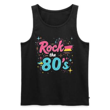 Rock The 80's 80s Party Retro Look 80s - Men's Premium Organic Tank Top - black - Front - Michal (187cm)