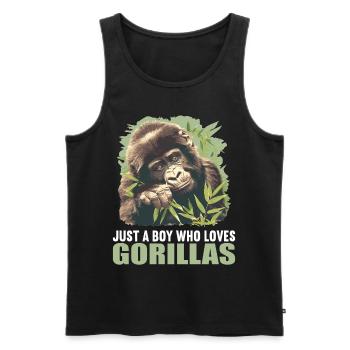 Gorillas Gorilla - Männer Premium Bio Tank Top - Schwarz - Vorne - Michal (187cm)