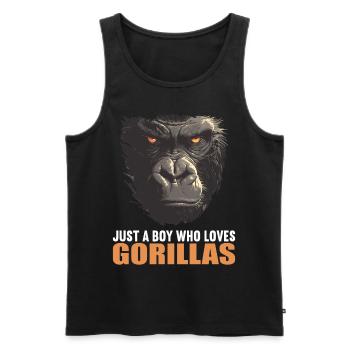 Gorillas Gorilla - Men's Premium Organic Tank Top - black - Front - Michal (187cm)