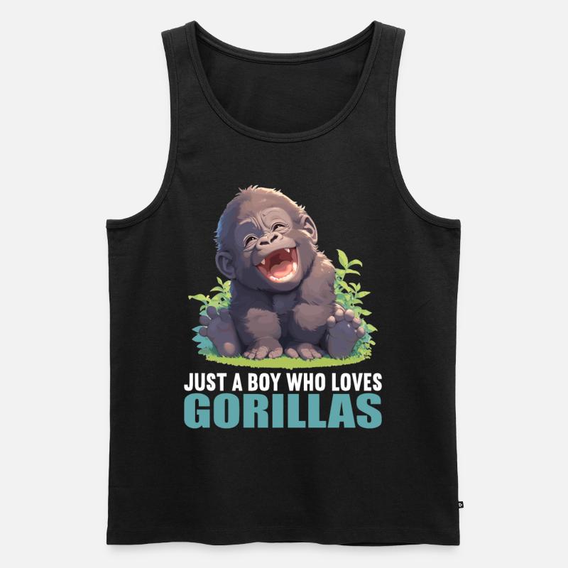 Gorillas Gorilla - Männer Premium Bio Tank Top - Schwarz