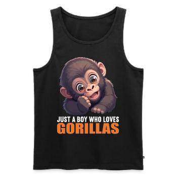Gorillas Gorilla - Men's Premium Organic Tank Top - black - Front - Michal (187cm)