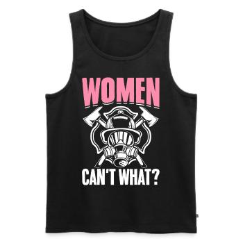 Firefighter Firefighting American Flag - Men's Premium Organic Tank Top - black - Front - Michal (187cm)