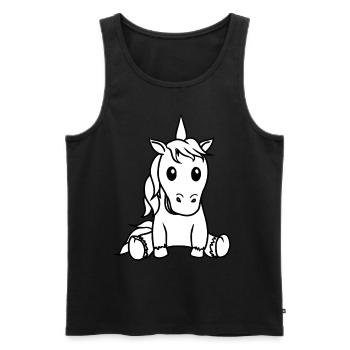 Licorne Licornes Enfants Enfant Bande dessinée - Débardeur bio Premium Homme - noir - Devant - Michal (187cm)