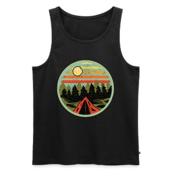 Rétro Vintage Nature Lover des années 80 des années 90 Sapin - Débardeur bio Premium Homme - noir - Devant - Michal (187cm)