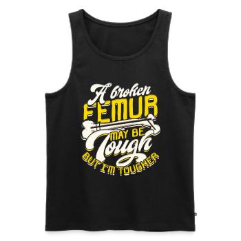 Beinbruch Gebrochener Oberschenkel - Männer Premium Bio Tank Top - Schwarz - Vorne - AI Model Male 178 light (178cm)